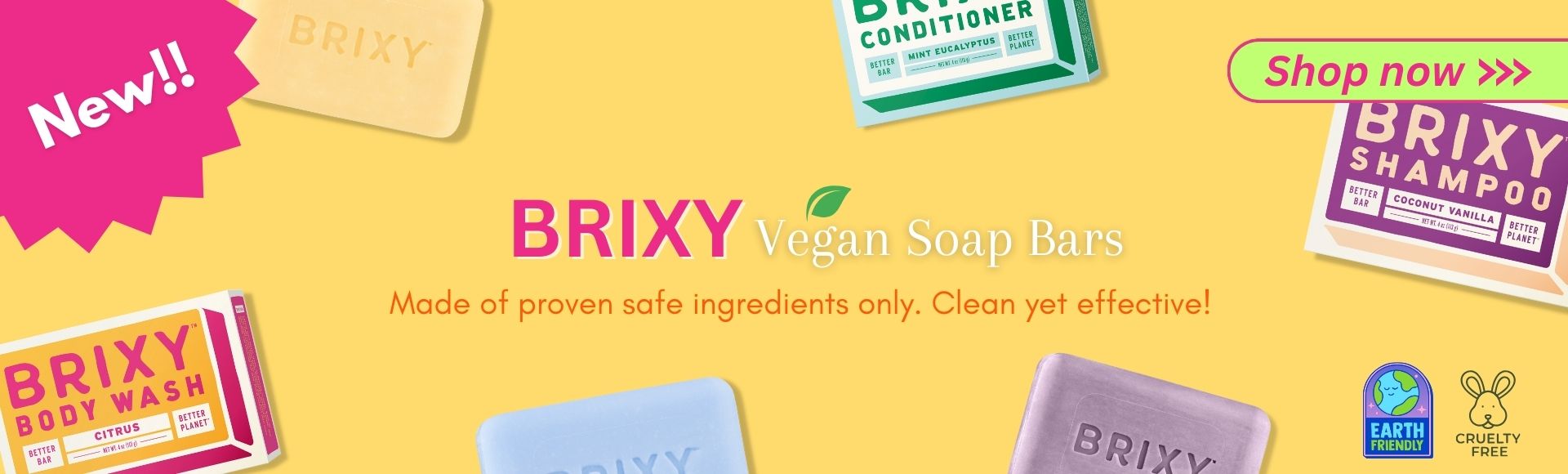 Brixy Vegan Soap Bar Shampoo Conditioner Body Wash