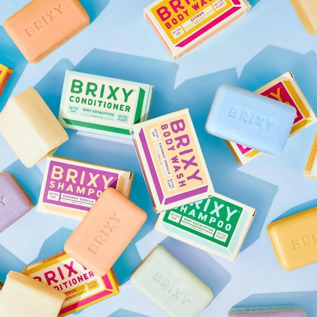 Brixy Earth-Friendly Shampoo Conditioner Body Wash Soap Bars